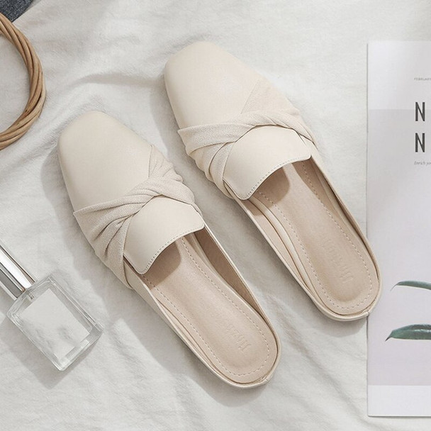 2023 Summer Women Slide Sandals Fashion Bowknot Square Toe Half