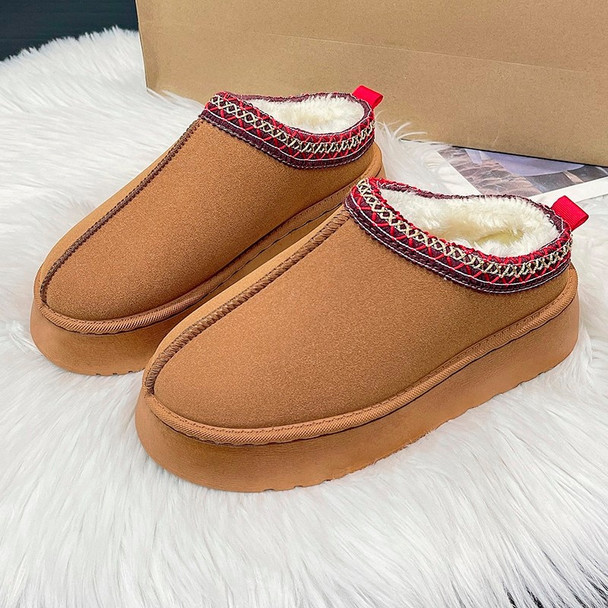 Ankle Flats Platform Women Snow Boots Suede Plush Warm Casual Shoes