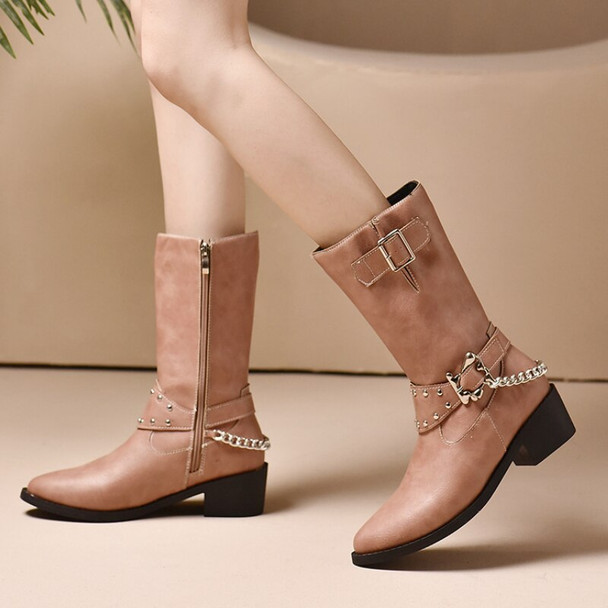 Women's 2023 Autumn Winter Western Cowboy Boots Pointed Toe High Heel