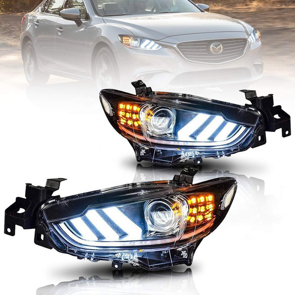 Archaic Headlights for Mazda Atenz 2014 2015 DRL+high low beam