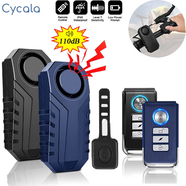 Cycala Wireless Bicycle Horn Alarm with Remote Control IP55 Waterproof Anti-theft Bike Motorcycle Scooter Vibration Alarm