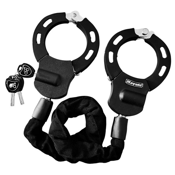 Bike Lock Portable Handcuff Chain Lock Anti-theft with Keys Cycling Accessories for Electric Scooters Motorcycles