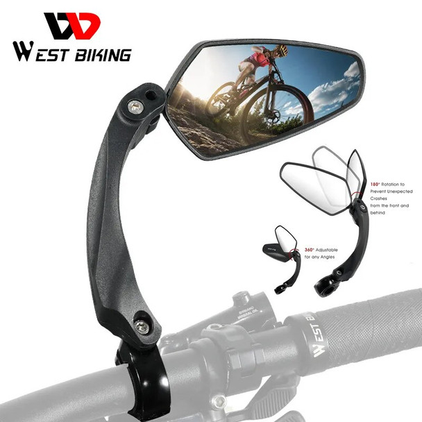 WEST BIKING HD Bicycle Rearview Handlebar Mirror Wide Angle MTB Road Electric Bike Scooter Rear View Mirrors Cycling Accessories WEST BIKING HD Bicycle Rearview Handlebar Mirror Wide Angle MTB Road Electric Bike Scooter Rear View Mirrors Cycling Accessories