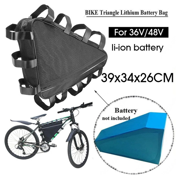 36V/48V Mountain Bike Triangle Li-ion Battery Storage Bag Electric Bicycle Lithium Battery Triangle Battery Bag Cover DROPSHIP