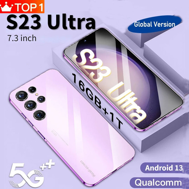 2023 New Hot S23 Ultra Smartphone 7.3 inch Full Screen 4G 5G  Phone 16TB+1TB 7800mAh Mobile Phones Global Version 108MP HD