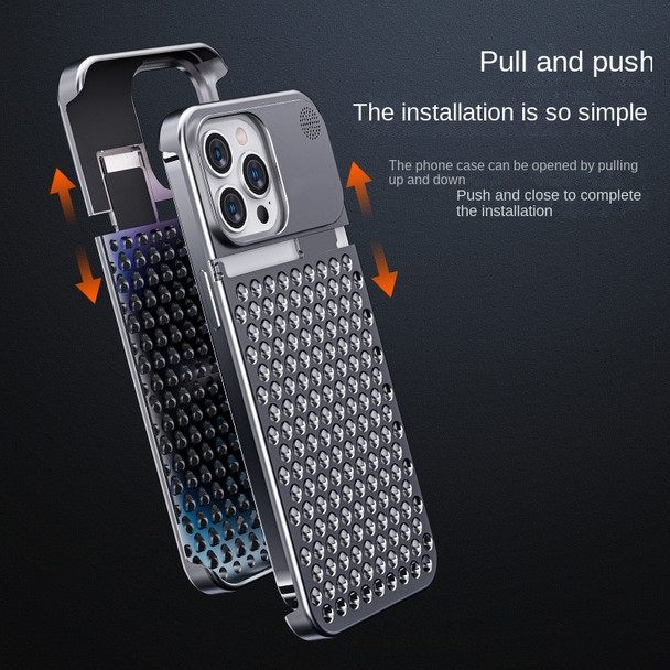 Aluminum Alloy Iphone 13 Pro Max Case Case For Iphone 14 Pro Iphone Case Hollow Heat Dissipation Anti-fall Suitable For Apple