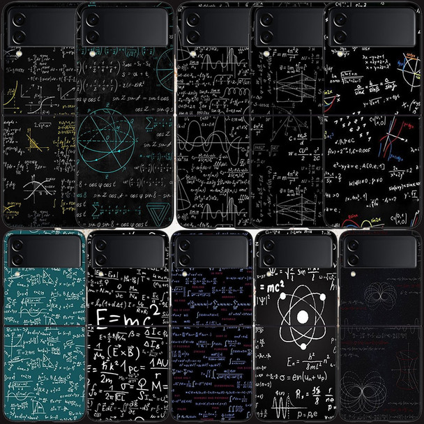 Physics Chemical Mathematics Case for Samsung Galaxy Z Flip 3 Flip 5 4 5G Black Hard Cell Phone Cover Samsung Z Flip 5 5G Luxury