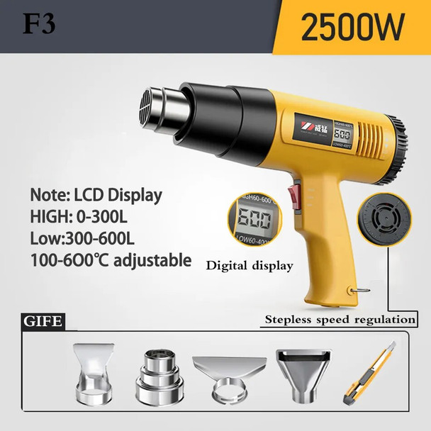 Hot Air Gun LCD Temperatures Adjustable Mini Heat Gun Thermal Blower Shrink Wrapping With Four Nozzles Construction Dryers 110V