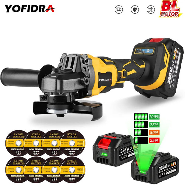 125mm Brushless Angle Grinder 18V M14 10000Rpm 3 Gears Variable For Makita 18V Battery Cordless Electric Impact Grinding Tool
