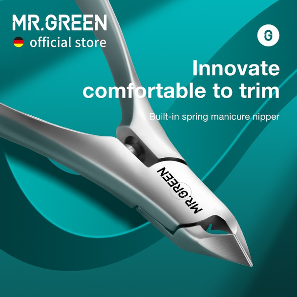 MR.GREEN Cuticle Nippers Innovate Cuticle Scissors Built-In Spring Clippers Trimmer Dead Skin Remover ManicureBeauty Tool