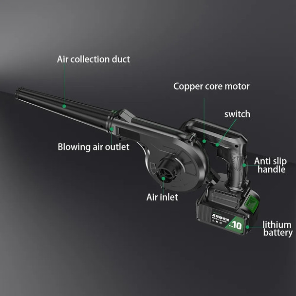 Cordless Blower 21V High-power Rechargeable Battery Vacuum Clean Air Blowing Dust Garden Industrial Vehicle Household Computer Cordless Blower 21V High-power Rechargeable Battery Vacuum Clean Air Blowing Dust Garden Industrial Vehicle Household Computer