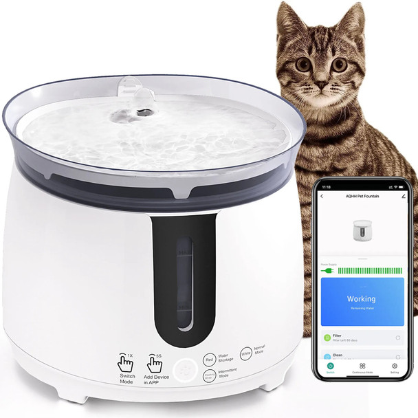 AQHH Cat And Dog Water Fountain with Wireless Pump