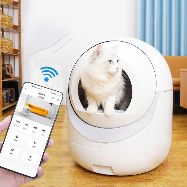 Automatic Smart Cat Litter Box Self Cleaning App control Pet Toilet Litter Tray Ionic Deodorizer Pet Closed Toilet