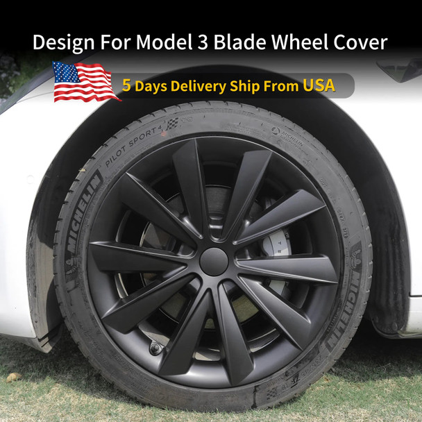 4PCS Hub Cap for Tesla Model 3/Y ,18inch/19inch Wheel Hubcap Performance Replacement Wheel Cap Automobile Hubcap Full Rim Cover