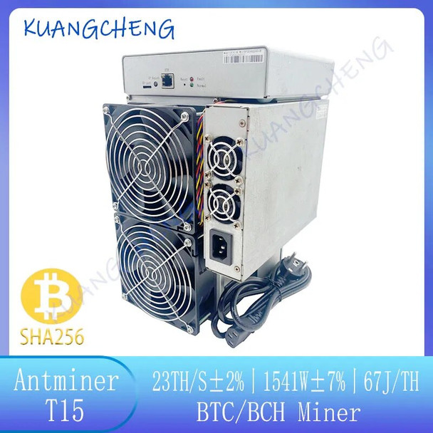 Used BITMAIN Asic miner AntMiner T15 23T 7nm SHA256 With PSU Bitcoin Miner Better Than S9 T17 T9 Innosilicon T2T T3 M21 M20S M2