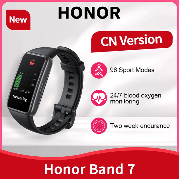 Honor Band 7 Smart Band Bracelet 7 1.47'' AMOLED Screen 5ATM Blood Oxygen Heart Rate Monitoring Smartband 2 Weeks Battery Life