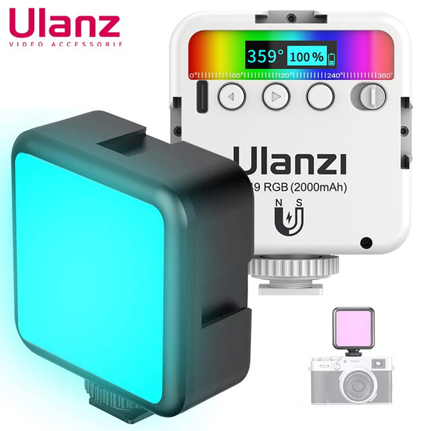 Ulanzi VL49 RGB Video Lights Mini LED Camera Light 2000mAh Rechargable LED Panel Lamp Photo Video Lighting for Youtube Tik tok