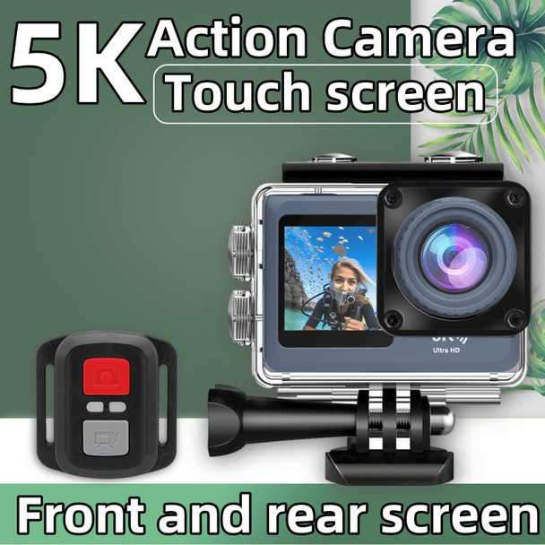LUOSI action Camera 5K 30FPS Ultra HD Waterproof Camera with EIS Stabilization 50MP Photos Front LCD and Touch Rear Screen