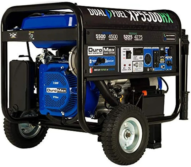 DuroMax XP5500HX Dual Fuel Portable Generator-5500 Watt Gas or Propane
