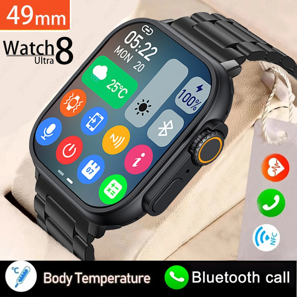 2023 New Smart Watch Men Woman 49mm Ultra Series 8 Watches Wireless Charging Body Temperature Bluetooth Call Smartwatch Men's