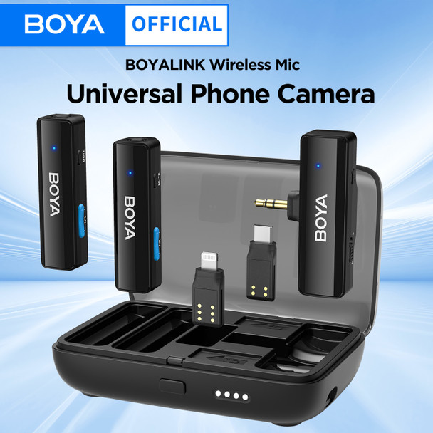 BOYA BOYALINK Wireless Lavalier Lapel Microphone for iPhone Android DSLR Camera Youtube Live Streaming Audio Recording Interview