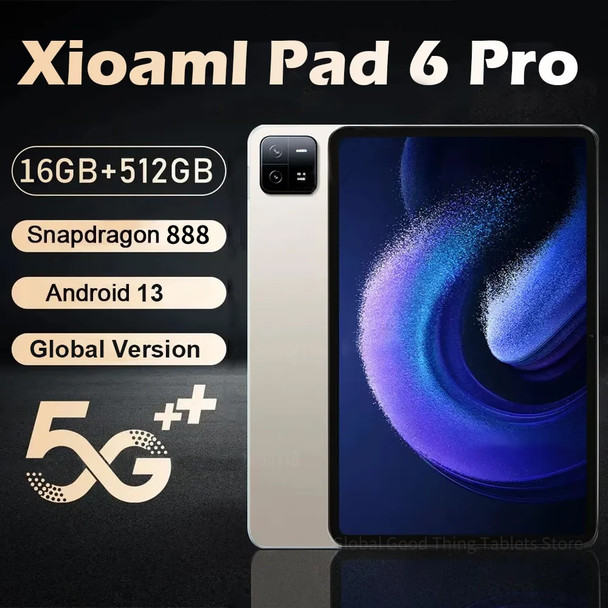 2023 Global Original Pad 6 Pro Tablet Android Snapdragon 888 Octa Core Android 13 16GB 512GB 11 Inch HD Screen 5G Wifi Tablet PC