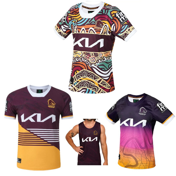 rugby jersey Brisbane Broncos 2023 2024 home Indigenous City rugby shirt Australia Broncos Retro jerseys vest fishing cloth