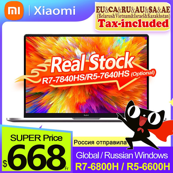 【Real Stock】Xiaomi RedmiBook Pro 15 Laptop 2022 Ryzen R7-6800H/R5-6600H or Redmi Book Pro 15 2023 R7-7840HS/R5-7640HS Optional