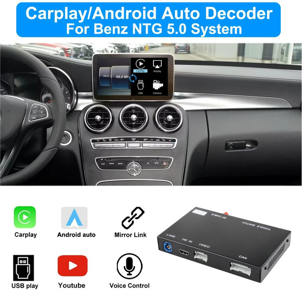 SINOSMART CarPlay Android Auto Module for Benz A B C E S Class GLA GLC GLE CLS 2014 to 2019 Original Screen Upgrade NTG 5.0