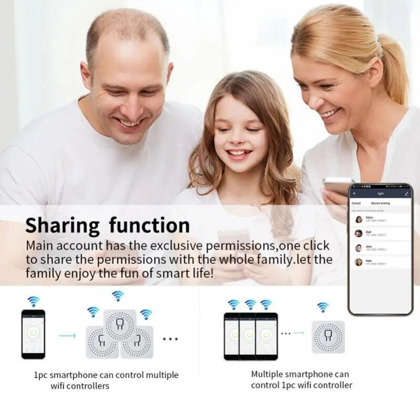 Wifi Mini Smart Switch 16A Light Switches 2 Way Wireless Smart Home with Tuya Smart Life Alexa Alice Home