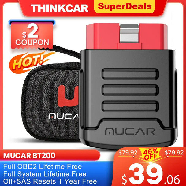 MUCAR BT200/BT200 PRO Bluetooth Car Diagnostic Tool Oil IMMO SAS 15 Reset OBD2 Scanner Auto Code Reader for Full System Diagnose