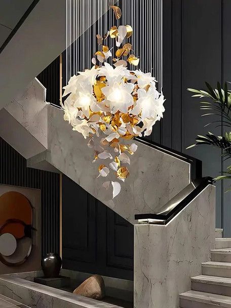 2023 Crystal Flower Chandelier Ceiling Chandelier Luxury Pendant Light for Bedroom Living Room Villa Home Decor Hanging Lighting