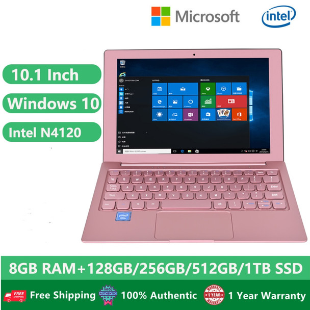Protable Metal Body Laptops Windows 10 Notebook Business Computer PC Mini Student 10.1" Intel Celeron N4120 8GB RAM HDMI USB3.0