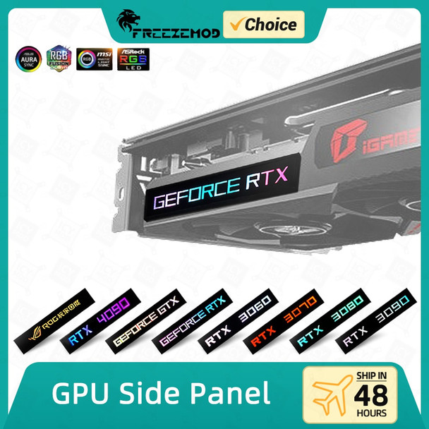 FREEZEMOD GPU Side Panel RTX3090 GTX ROG PC Decoration Video Card Plate Faith Lamp Water Cooler AURA SYNC Liquid Cooling ARGB