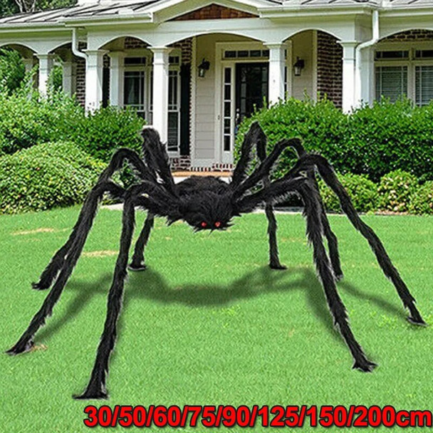 Halloween Spider Oversized Plush Black Spider Halloween Party Decoration Outdoor Home Bar Haunted House Horror Props 30-200cm