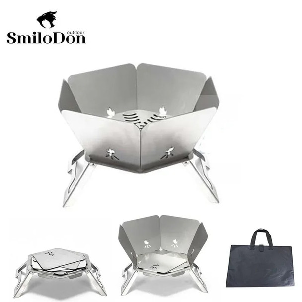 SmiloDon Camping Brazier Folding Bonfire Stove Portable Firewood Burner Campfire Furnace Outdoor Fire Wood Stove Burner Heater