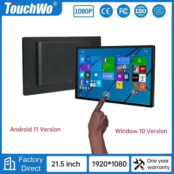 TouchWo 21.5 Inch Touch Screen Pc Touchscreen Monitor Android/Window Tablet Industrial All In One Pc For Raspberry Pi