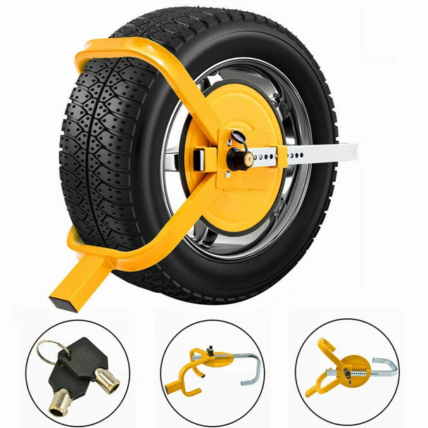 Heavy Duty Car Wheel Lock Clamp 13"-15" Boot Tire Claw Parking Lock Trailer Steel Anti Theft Lock Car Truck Atv Rv Automotive