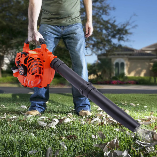 25.4CC Commercial Handheld Leaf Blower Heavy Duty Gas Powered 2-Stroke Grass Clean Tool Leaf Blower