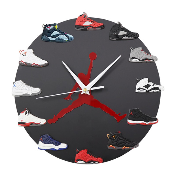 3D Basketball Shoe Wall Clocks Creative Sneakers Clock Flight Wall Clocks Modern Design Children Room Clock Boy's Birthday Gifts