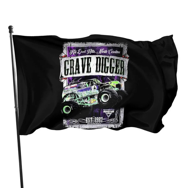 Grave Digger Monster Truck Black Monster Jam Mens Size Small S Loose Different Cute Homme Farmhouse Flag