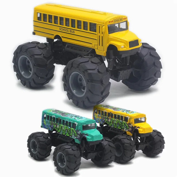 Alloy Monster School Bus Pull Back Model Boy Toys Bus Car