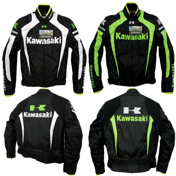 Men's Kawasaki Motorcycle Jacket Winter Motocross Jacket Riding Motorbike With Protector Pads Warm Liner Racing Team Jacket