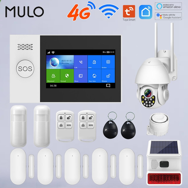 Tuya 4G Home Alarm Smart Home WIFI Security Alarms For Home House Touch Screen Apartment Alarms Support Smart Life APP Alexa