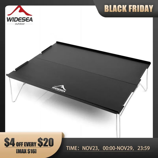 Widesea Camping Foldable Table Outdoor Ultra Light Desk for Climbing Fishing Picnic Equipment Supplies Tourism