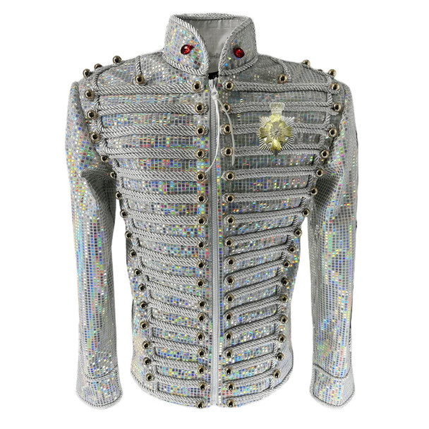 Retro Multicoloured MJ Michael Jackson Handmade Jacket History Heal the World Outwear Wrapped in String