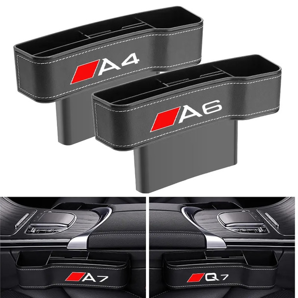 Car Seat Gap Storage Box For Audi A1 A3 A4 A5 A6 A7 A8 Q3 Q5 Q7 Q8 TTS ABT Storage Bag Organizer Auto Storage Box Accessories