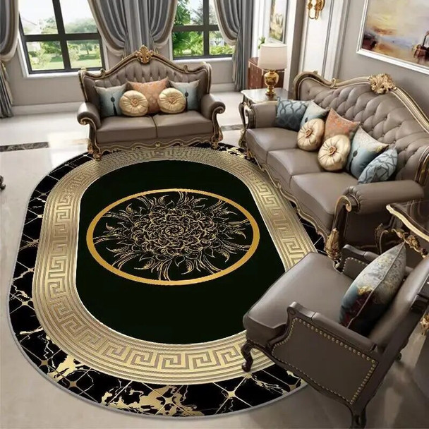 Nordic Style Oval Carpets Luxury Home Decoration Large Living Room Rugs 160x230cm Bedroom Carpet Non-slip Floor Mats Washable
