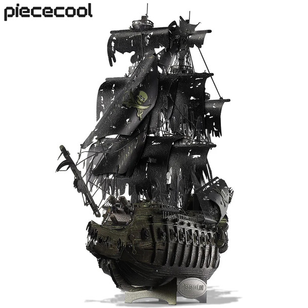Piececool 3D Metal Puzzle The Flying Dutchman Model Building Kits Pirate Ship Jigsaw for Teens Brain Teaser DIY Toys
