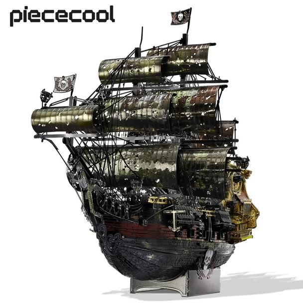 Piececool 3D Metal Puzzle The Queen Anne's Revenge Jigsaw Pirate Ship DIY Model Building Kits Toys for Teens Brain Teaser